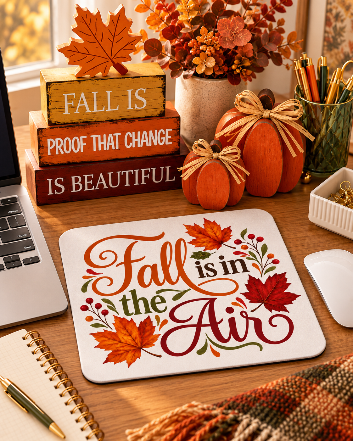 Fall Is in the Air desk mockup
